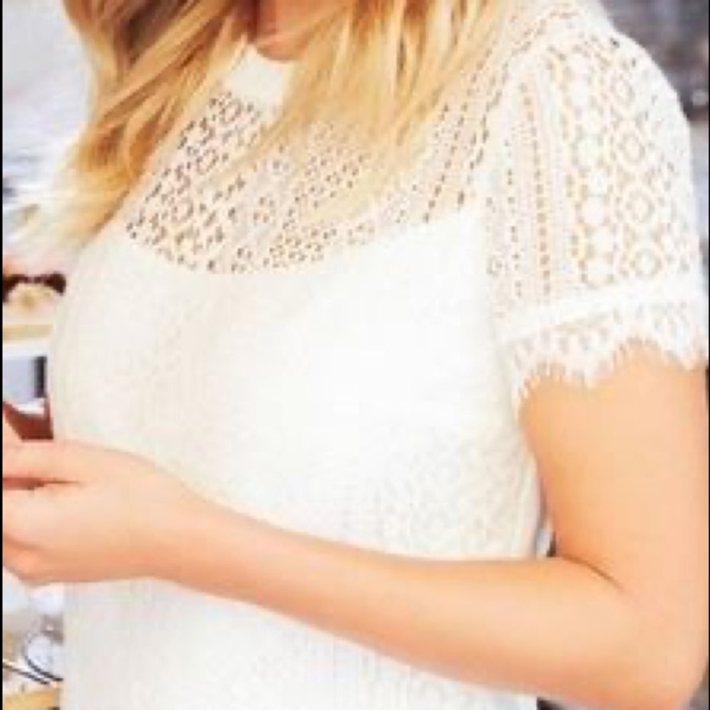 Lc Lauren Conrad off white lace top